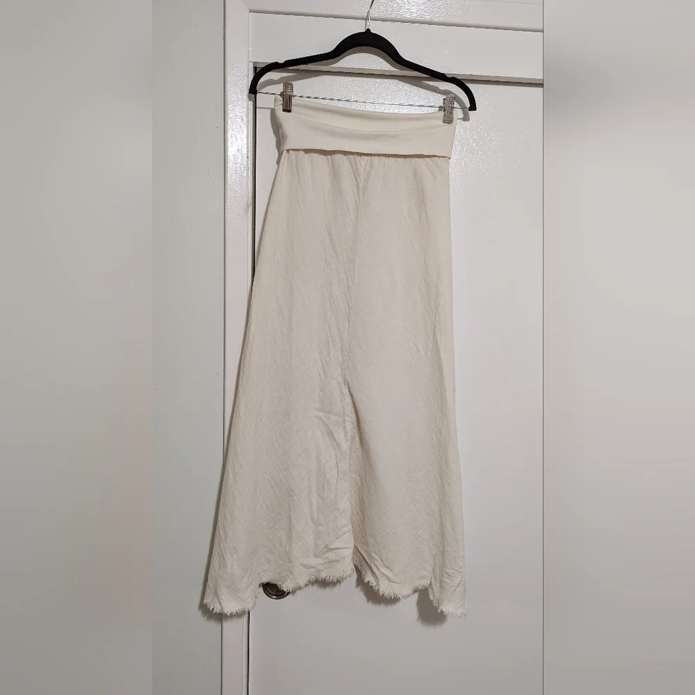100% cotton/linen cream maxi skirt Bohemian Xs/S Sundance - Picture 4 of 4